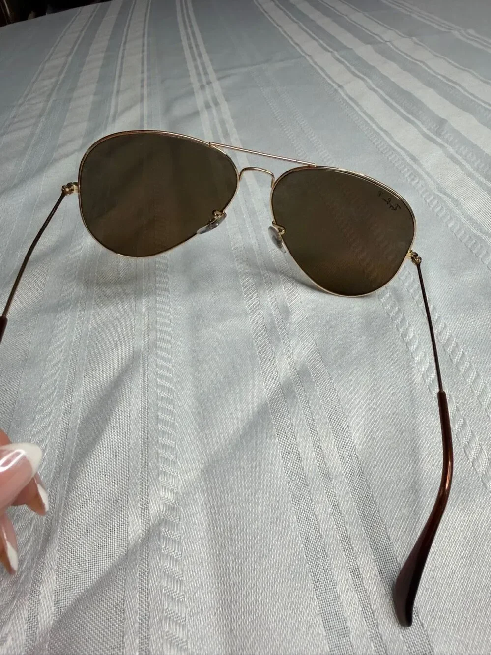 Ray-Ban Aviator Gold Tone Brown Lens Polarized Sunglasses